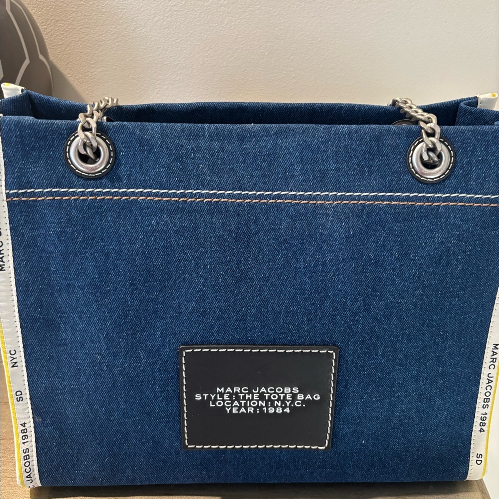 Marc Jacobs Denim Blue Tote Bag NEW! - Picture 7 of 12